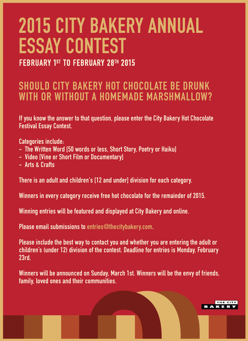 The City Bakery Hot Chocolate Festival 2015 Essay Contest